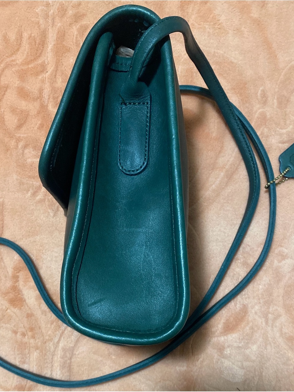 Rare Vintage Coach Forest Green Scooter Leather Crossbody Bag 9893 - Picture 9 of 16